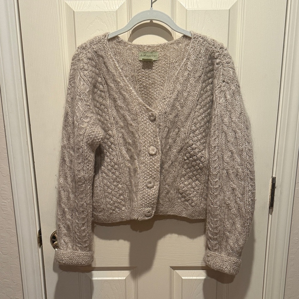 Cozy Cream Cable Knit Cropped Sweater